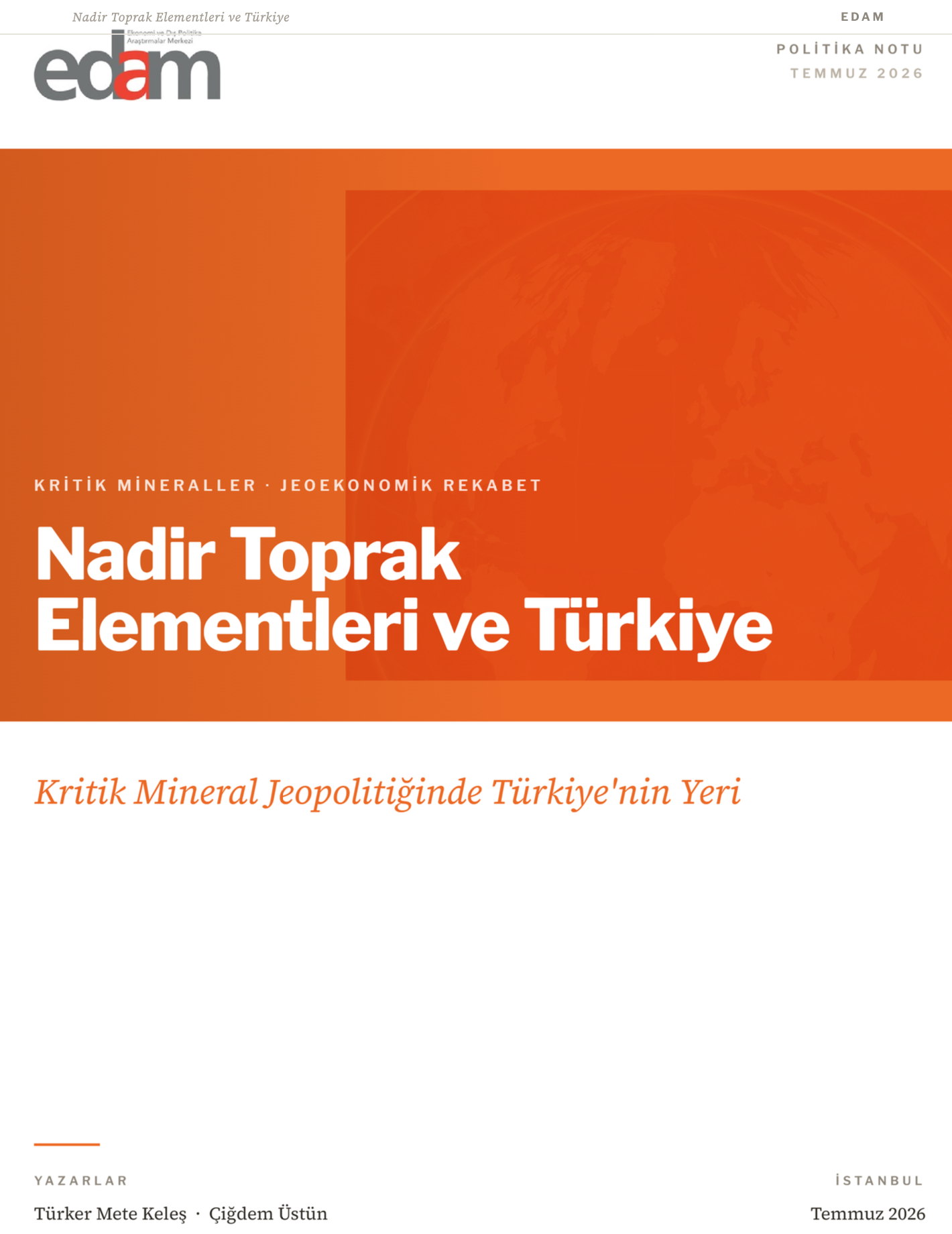 Nadir Toprak Elementleri ve Türkiye
